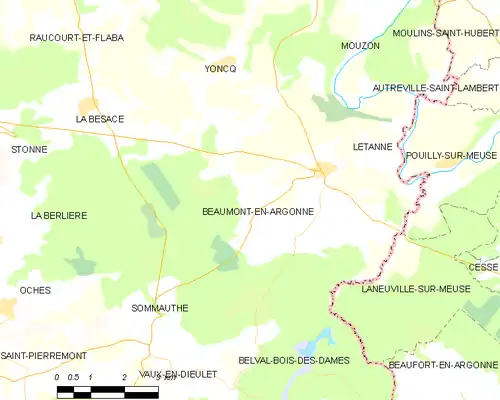 Detailkaart van de gemeente