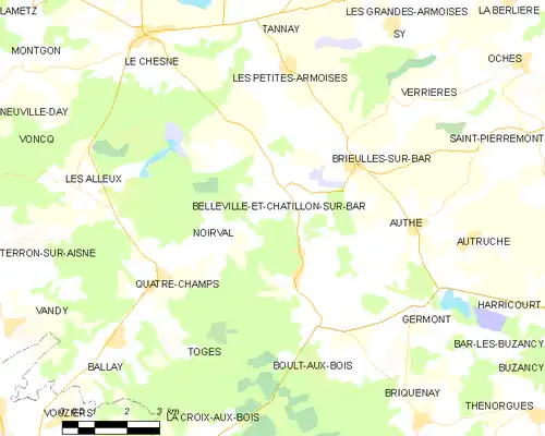 Detailkaart van de gemeente