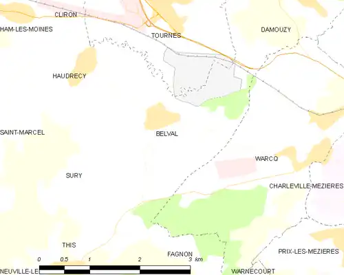 Detailkaart van de gemeente
