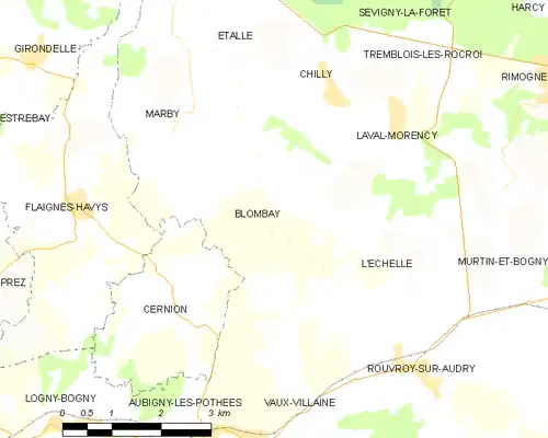 Detailkaart van de gemeente