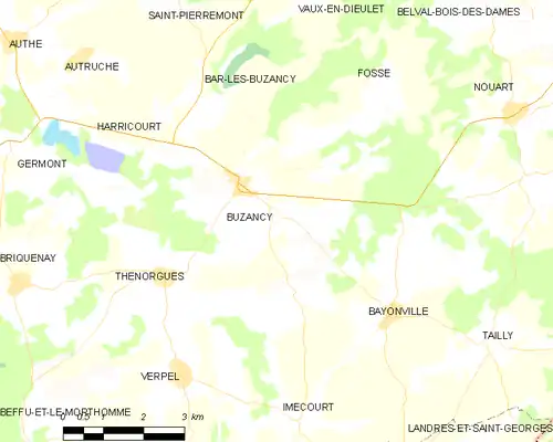 Detailkaart van de gemeente