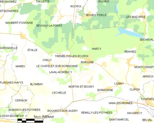 Detailkaart van de gemeente