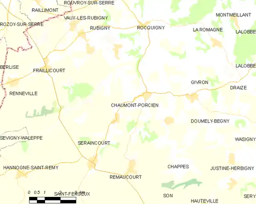 Detailkaart van de gemeente