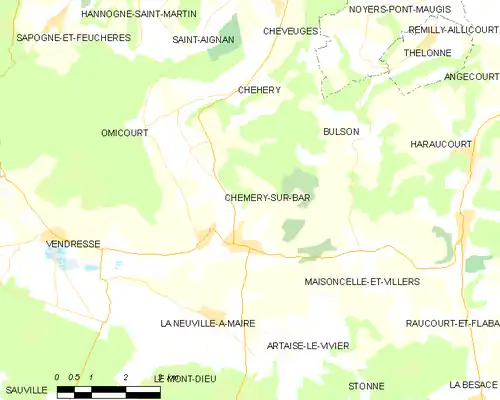 Detailkaart van de gemeente