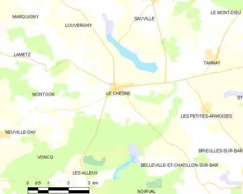 Detailkaart van de gemeente