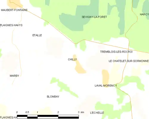 Detailkaart van de gemeente