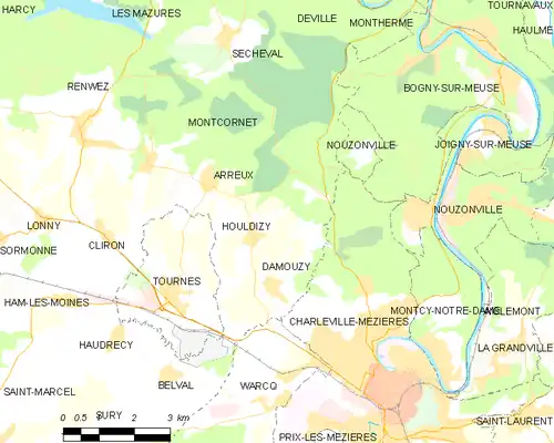 Detailkaart van de gemeente