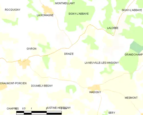 Detailkaart van de gemeente