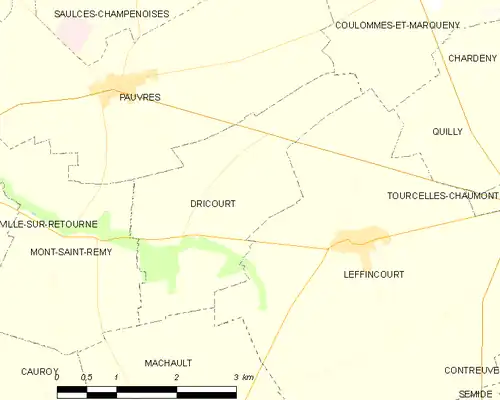 Detailkaart van de gemeente