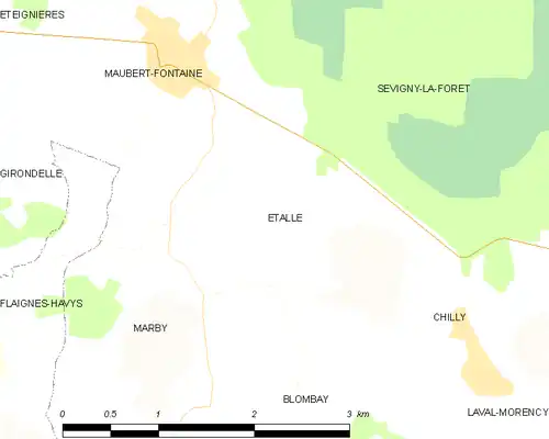 Detailkaart van de gemeente