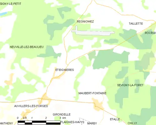 Detailkaart van de gemeente