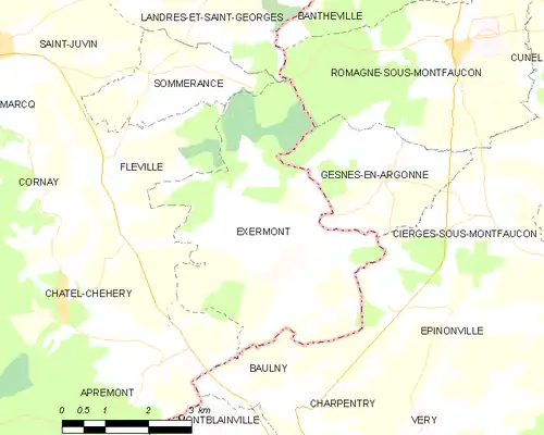 Detailkaart van de gemeente