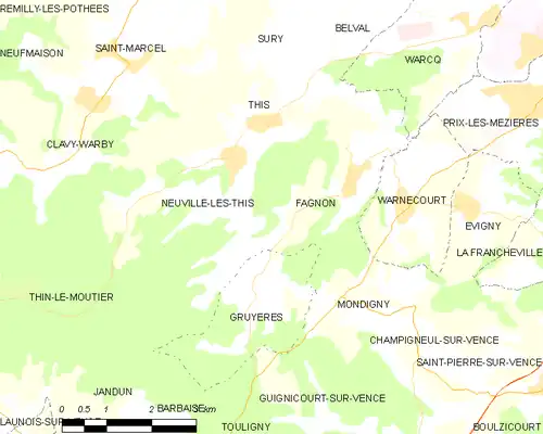 Detailkaart van de gemeente