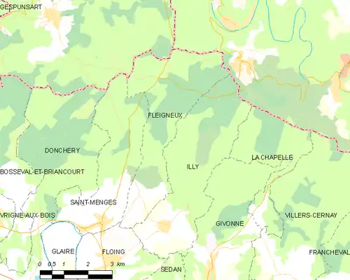 Detailkaart van de gemeente