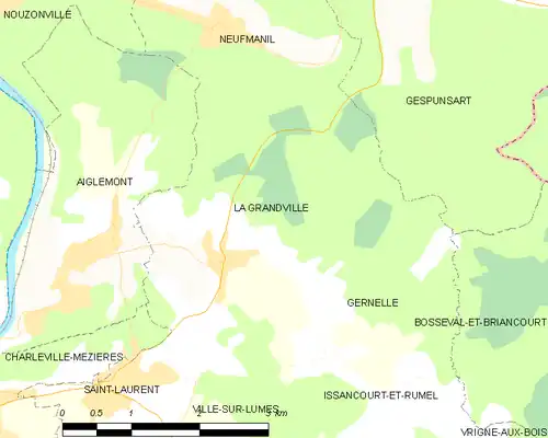 Detailkaart van de gemeente