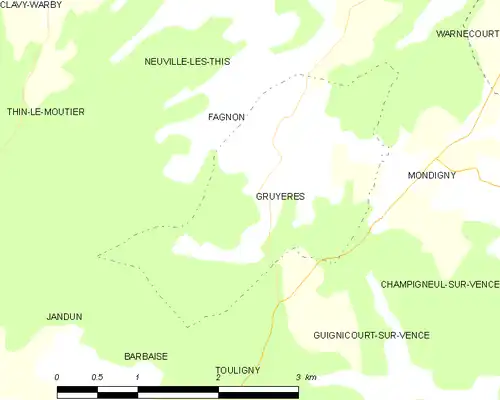 Detailkaart van de gemeente