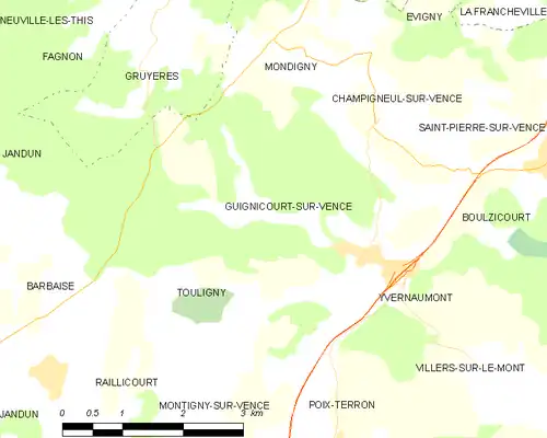 Detailkaart van de gemeente