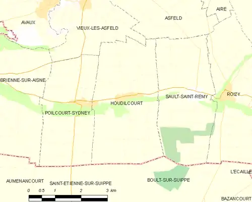 Detailkaart van de gemeente