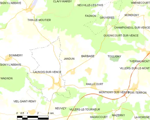 Detailkaart van de gemeente