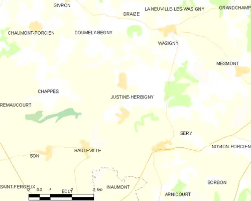 Detailkaart van de gemeente