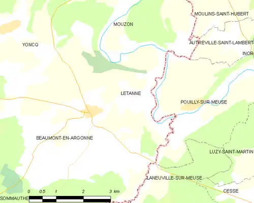 Detailkaart van de gemeente