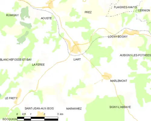 Detailkaart van de gemeente