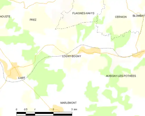 Detailkaart van de gemeente