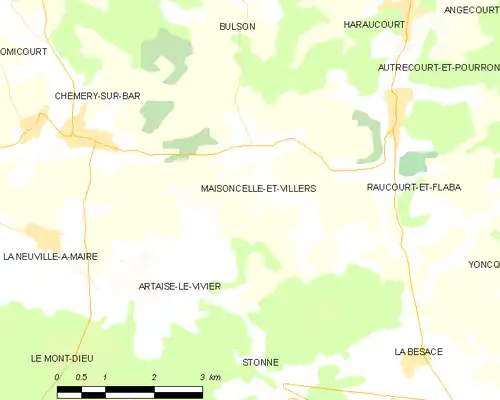 Detailkaart van de gemeente