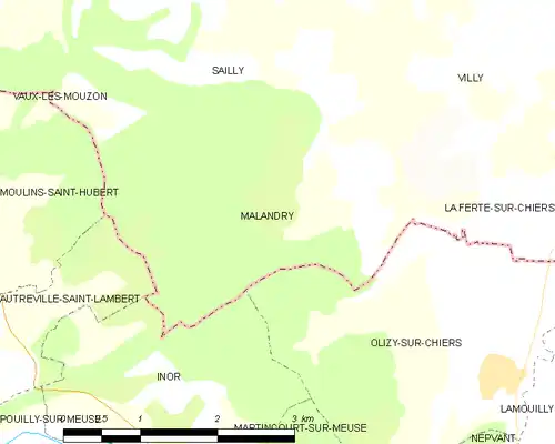 Detailkaart van de gemeente