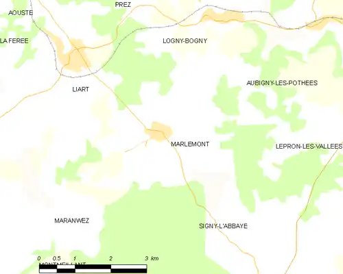 Detailkaart van de gemeente