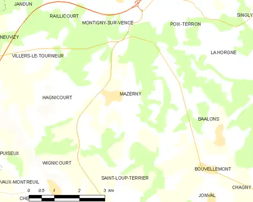 Detailkaart van de gemeente