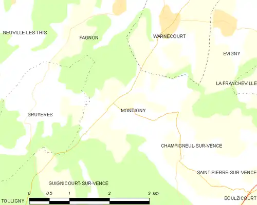 Detailkaart van de gemeente