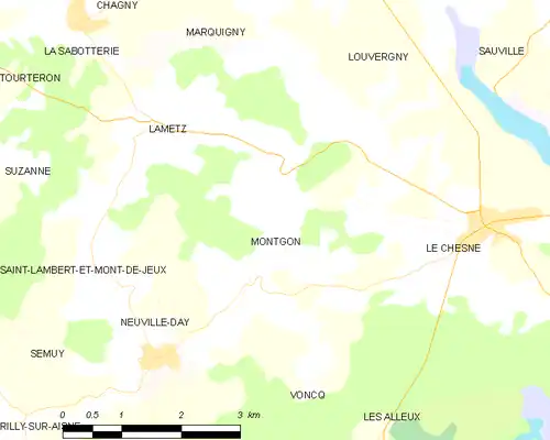 Detailkaart van de gemeente