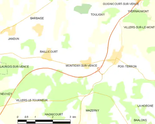 Detailkaart van de gemeente