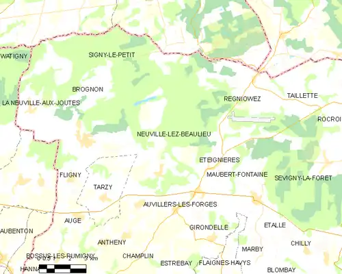 Detailkaart van de gemeente