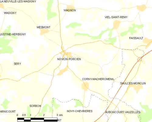 Detailkaart van de gemeente