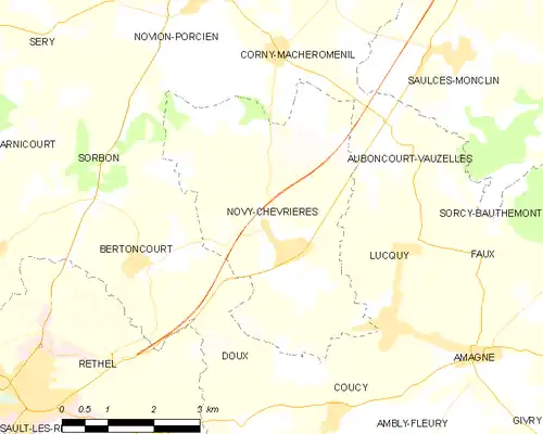 Detailkaart van de gemeente