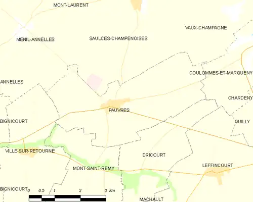 Detailkaart van de gemeente