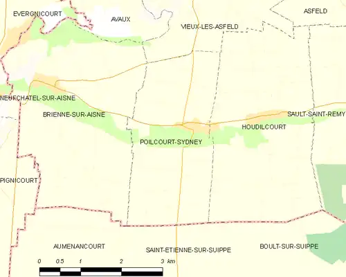 Detailkaart van de gemeente