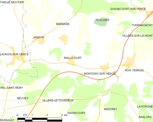 Detailkaart van de gemeente