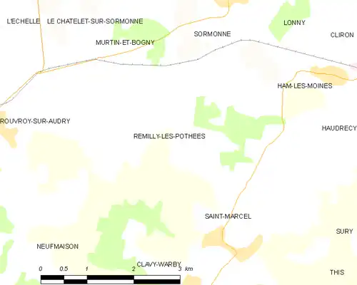 Detailkaart van de gemeente