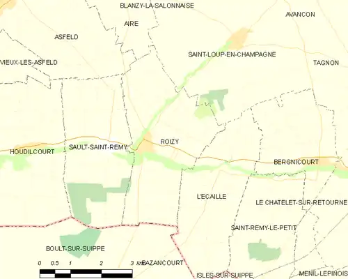 Detailkaart van de gemeente