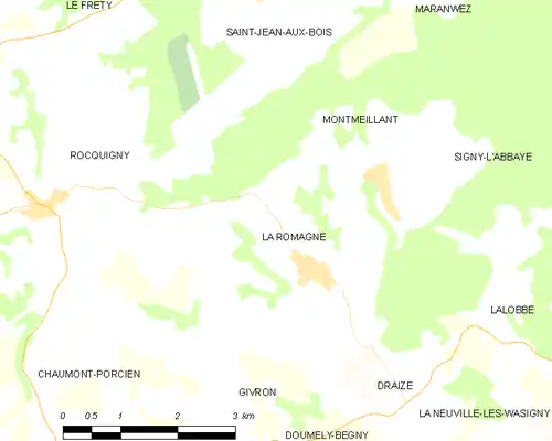 Detailkaart van de gemeente