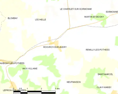 Detailkaart van de gemeente