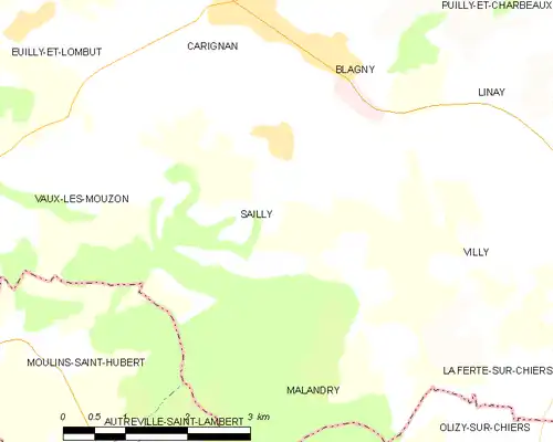 Detailkaart van de gemeente