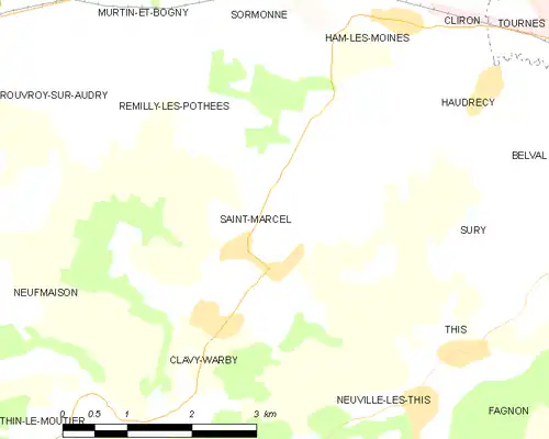 Detailkaart van de gemeente