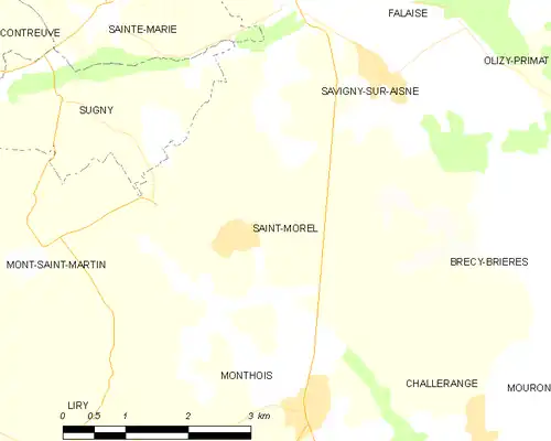 Detailkaart van de gemeente