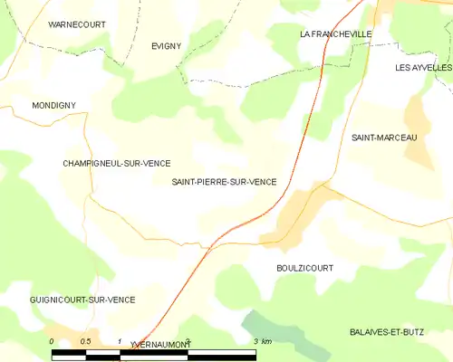 Detailkaart van de gemeente