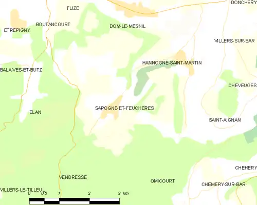 Detailkaart van de gemeente