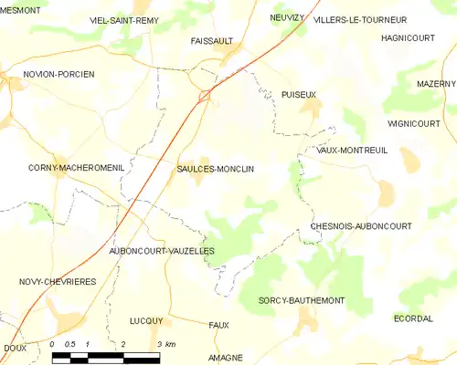 Detailkaart van de gemeente